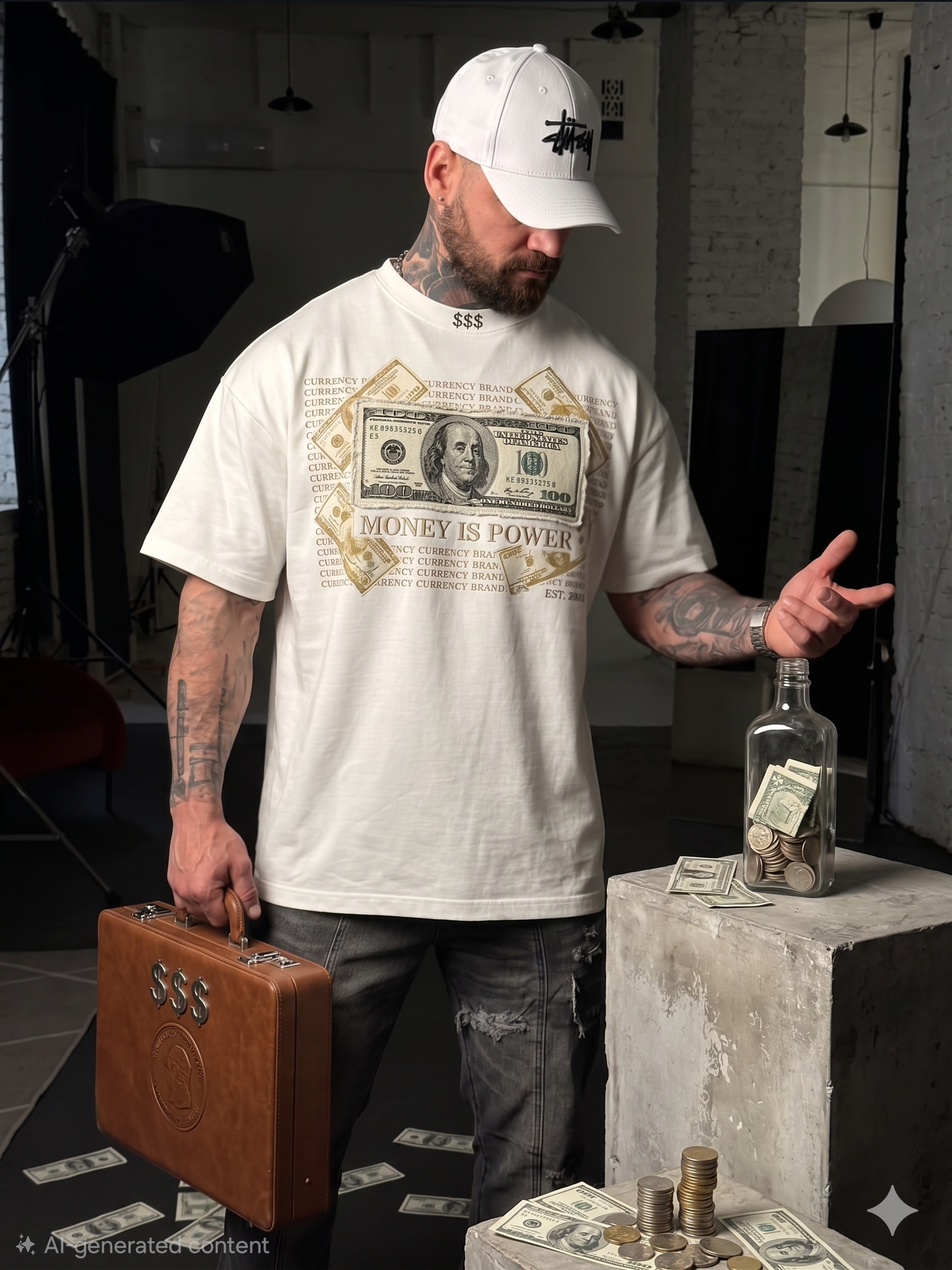 Luxury Streetwear Oversized Graphic Tee – Money Is Power Edition